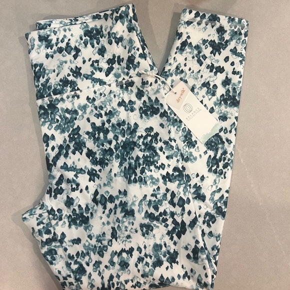 Balance Collection Teal and White Leggings - Picture 1 of 4